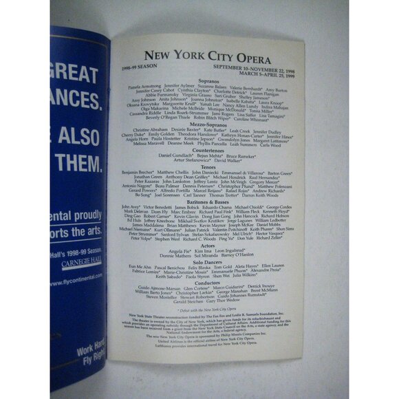 New York City Opera Stagebill April 1999 Don Giovanni Souvenir Program - Picture 4 of 8
